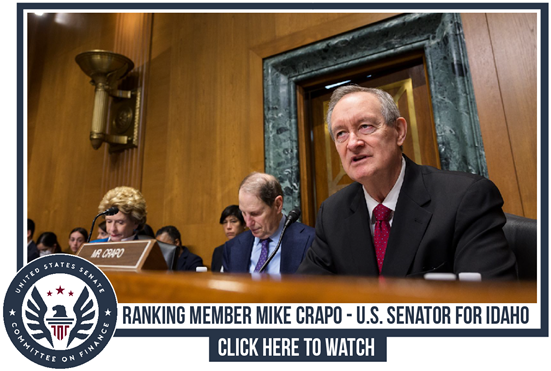 photo of senator crapo at a senate finance hearing